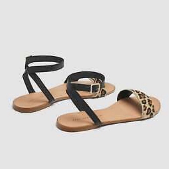 Zara Trafluc Leather Leopard Sandals - Picture 9 of 12